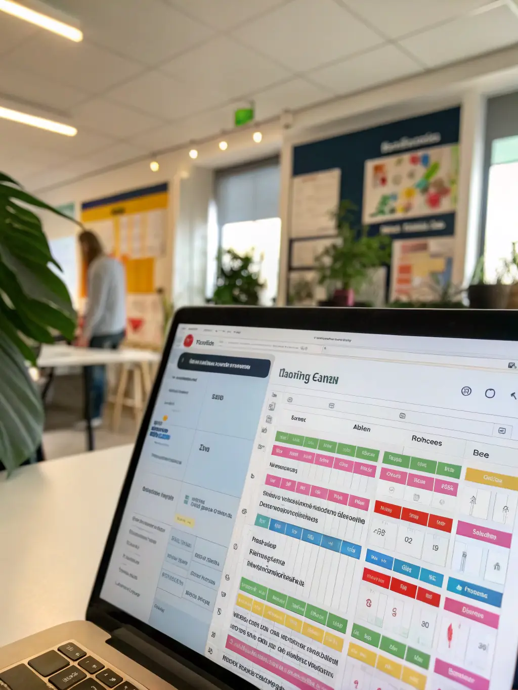An image of a project management dashboard with automated task assignments and progress tracking, highlighting the efficiency gains.